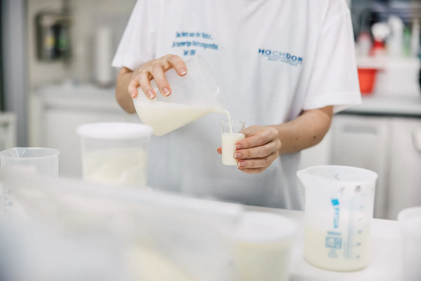A sample being prepared in the chemistry laboratory