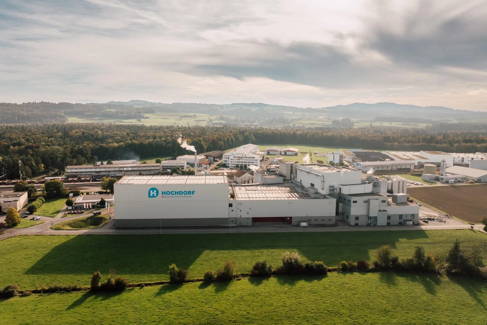 Aerial view of the HOCHDORF production site in Sulgen